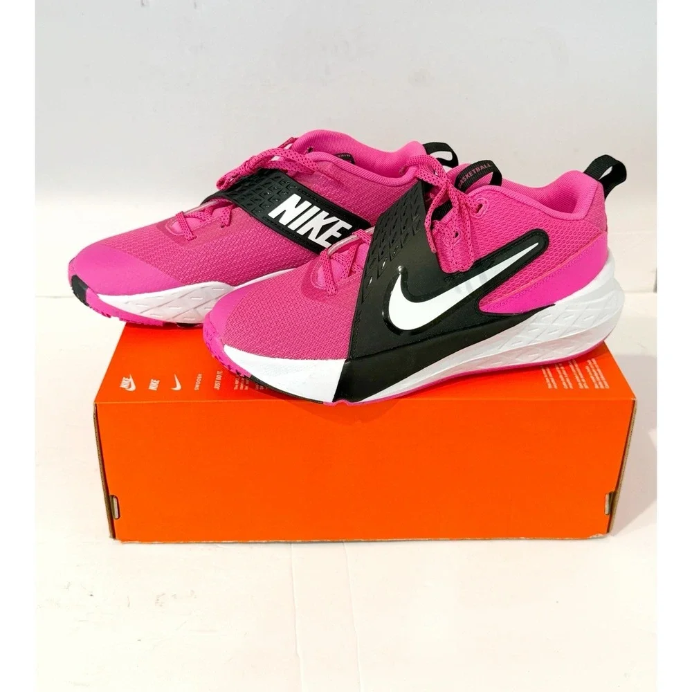 Nike Team Hustle Girls 6y Kids' Basketball Shoes NWT pink Black School Preppy
